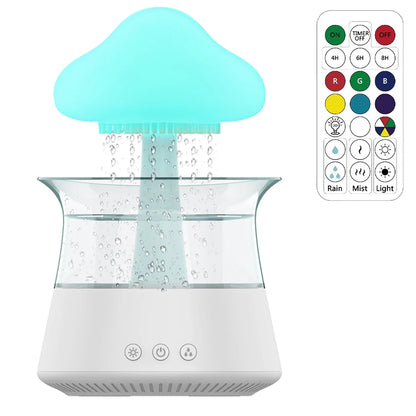 Jetclutch Cloud Rain Humidifier with 7 Colour Lights Timer Portable Raindrop Cloud Humidifier Reusable Aroma Diffuser Humidifier