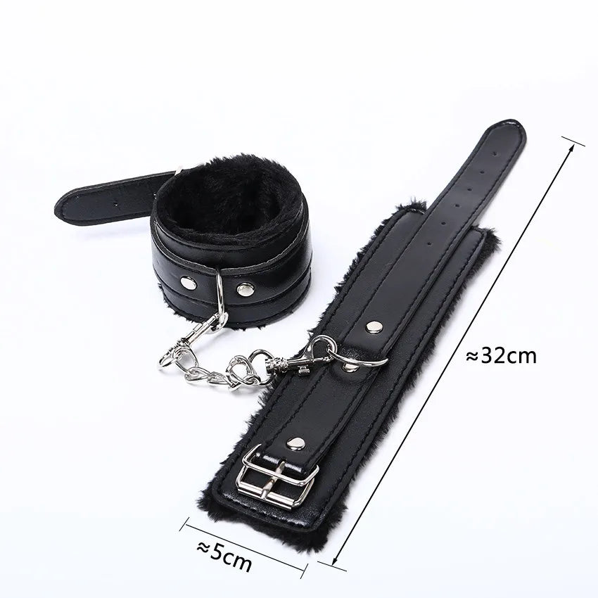 Erotic Handcuffs Ankle Cuffs Whip BDSM Bondage Restraints