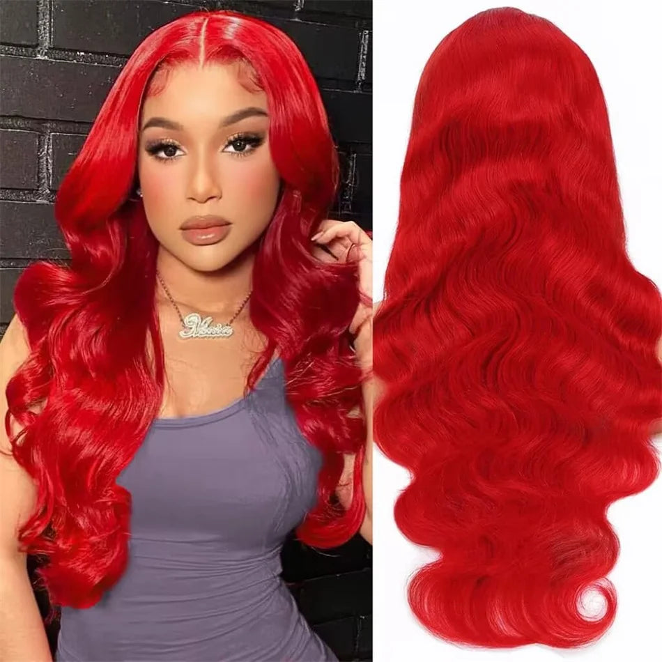 Super Hot Red Body Wave Wig