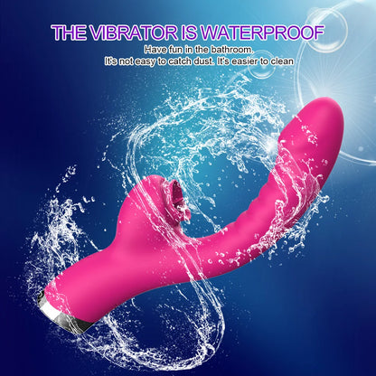 2 In 1 Tongue Licking Vibrator Dildo