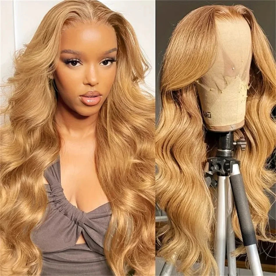 13x4 Transparent Honey Blonde Lace Front Wig