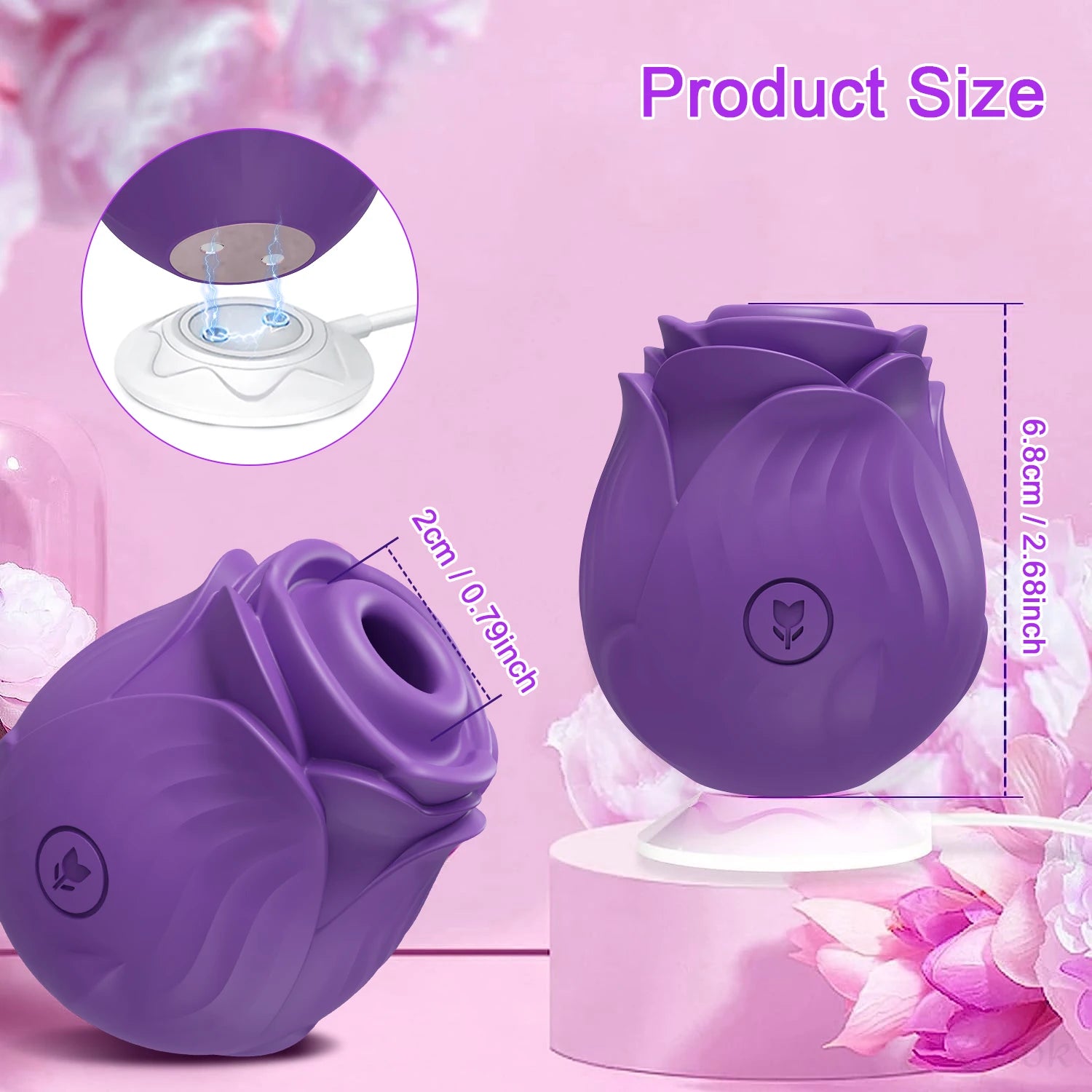 Rose-Sucking Vibrator for Women Nipple Massager Clitoral Vacuum Stimulator Vibrating Female Masturbator Sex Toys for Adults