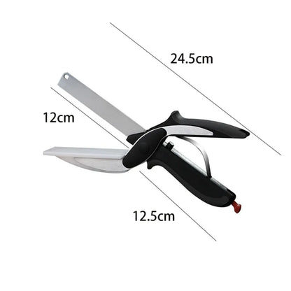 Separable Stainless Steel Barbecue Steak Cutting Shear Household Vegetable Scissors 2 in 1 Multi Kitchen Tool Fruit Knife